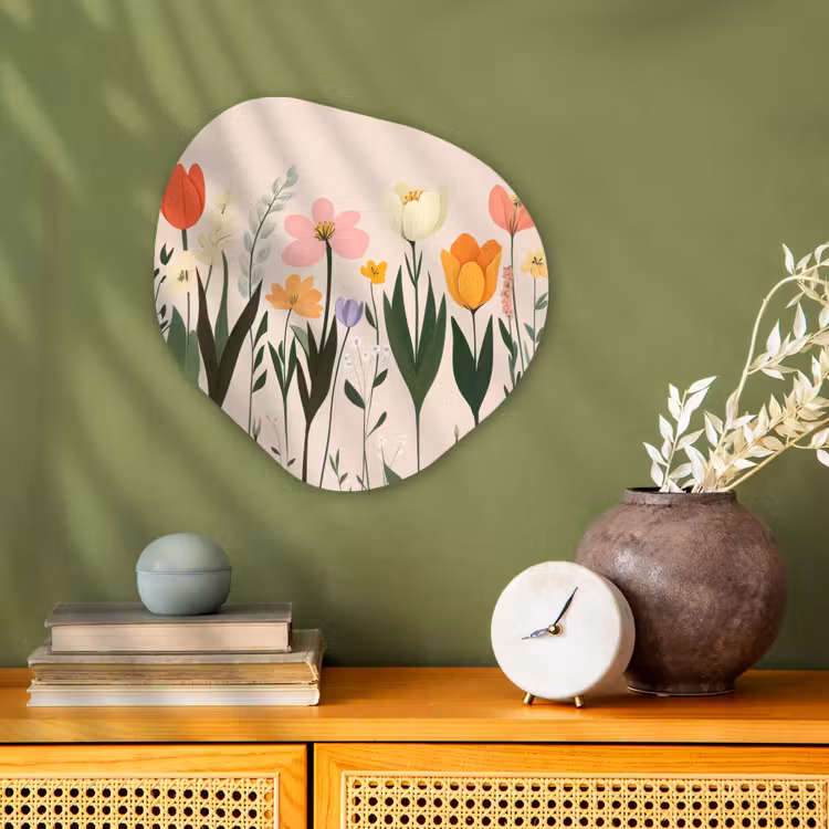 Organisch schilderij - Forex - Pasteltinten - Bloemen - Illustratie — 2