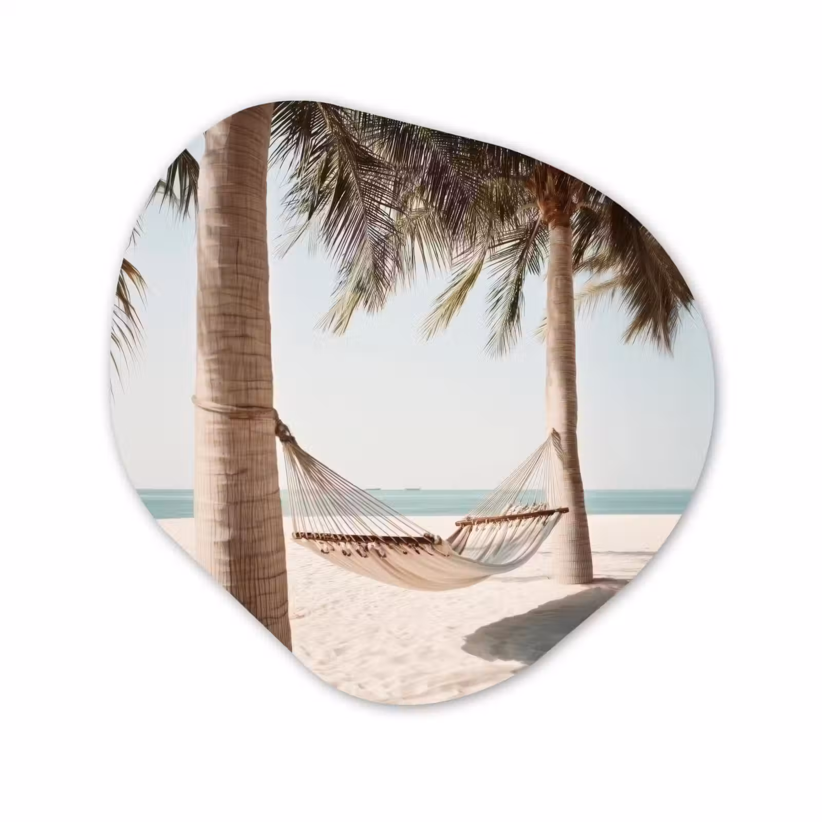 Organisch schilderij - Forex - Hangmat - Palmbomen - Strand - Zee — 1