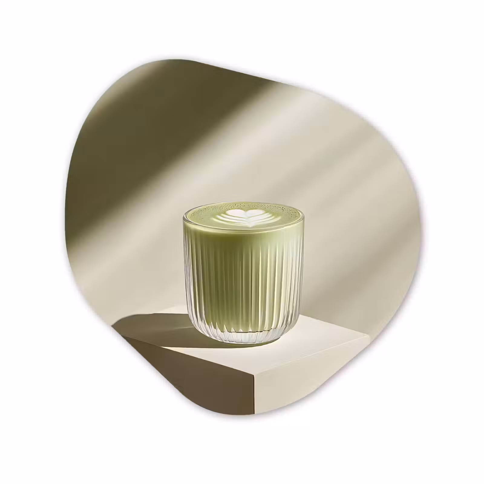 Organisch schilderij - Forex - Matcha - Glas - Groen - Minimalistisch — 1