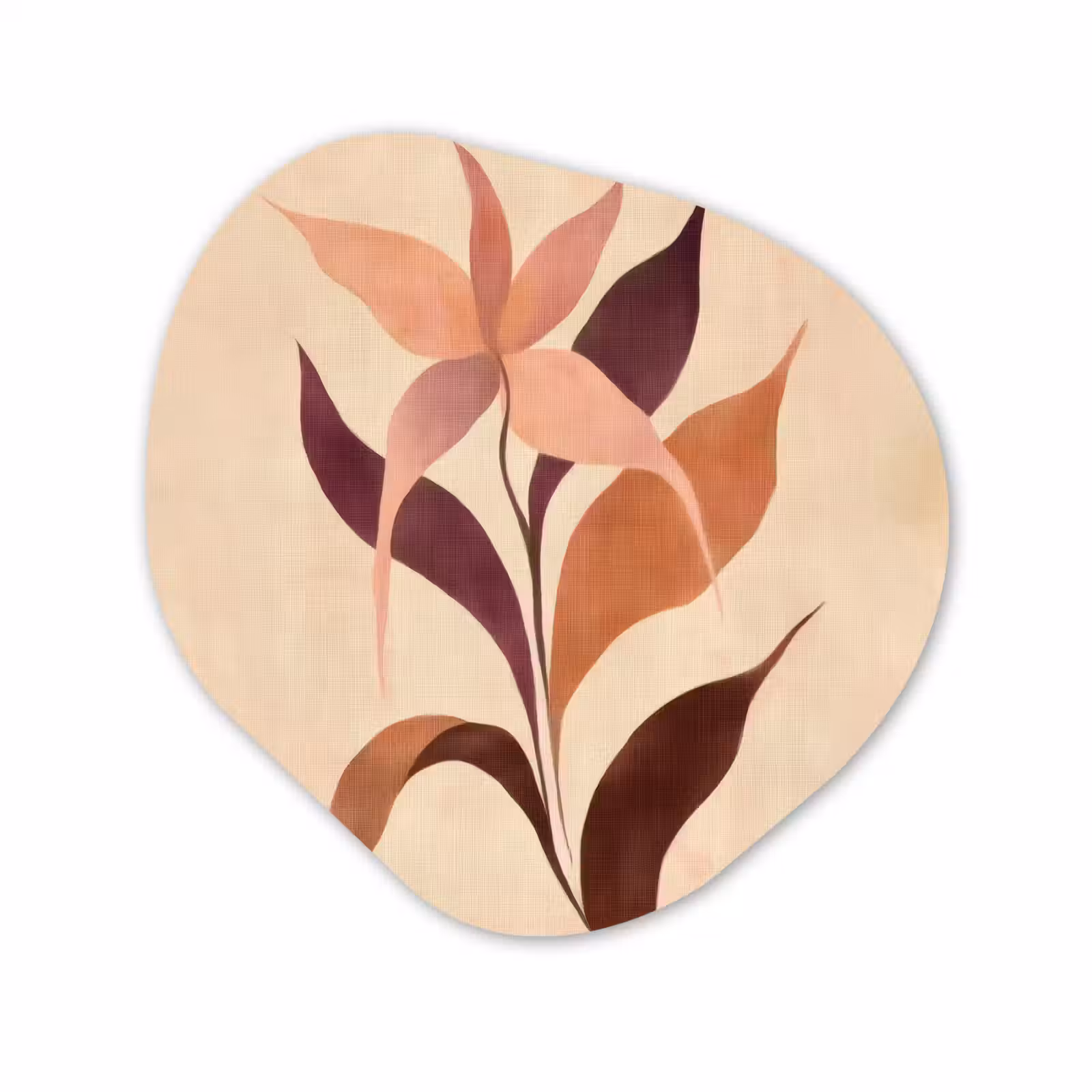 Organisch schilderij - Forex - Minimalistisch - Bloem - Bladeren - Beige — 1