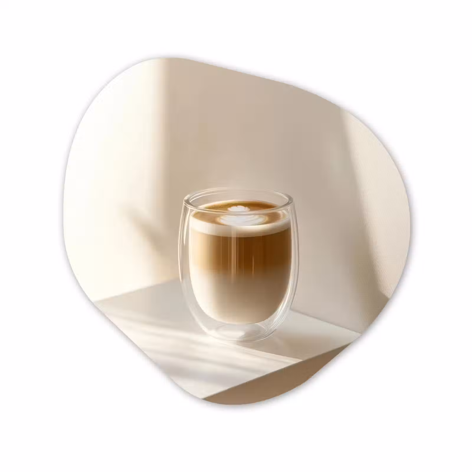 Organisch schilderij - Forex - Mok - Latte - Minimalistisch - Schaduw — 1