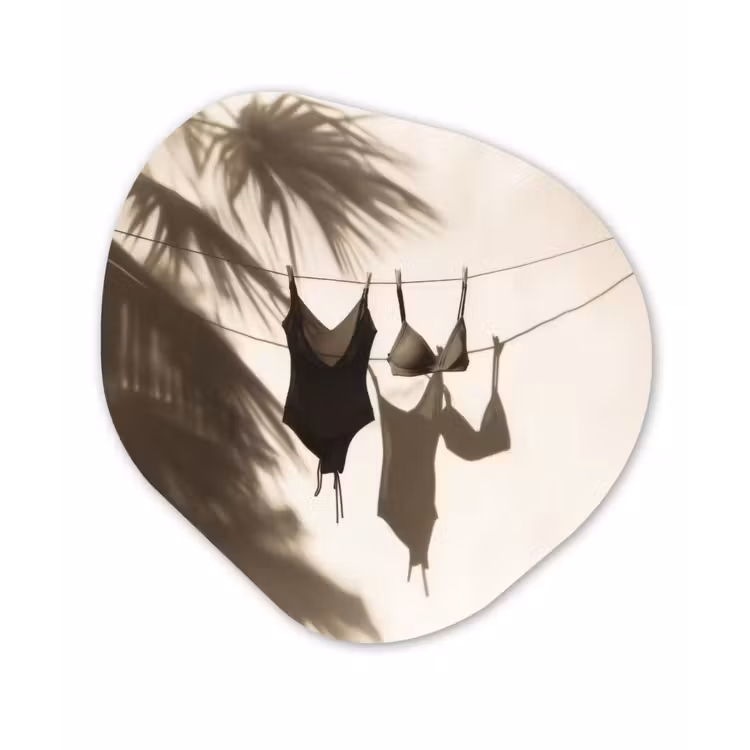 Organisch schilderij - Forex - Badkleding - Palmbomen - Schaduw - Tropisch — 1