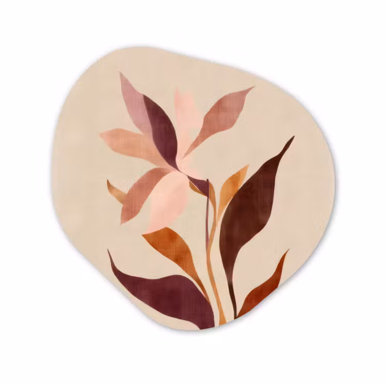 Organisch schilderij - Forex - Bloemen - Blaadjes - Minimalistisch - Roze — 1