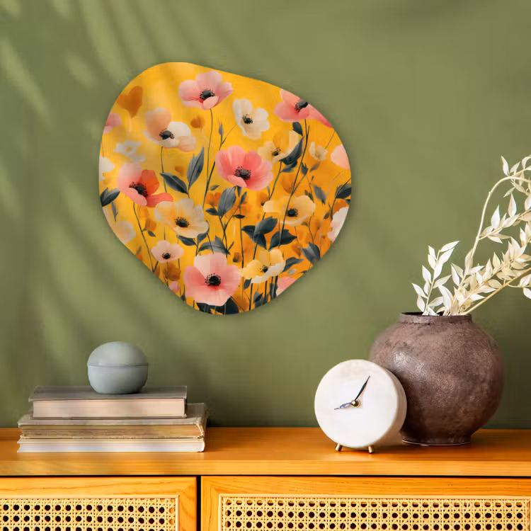Organisch schilderij - Forex - Bloemen - Veld - Geel — 2