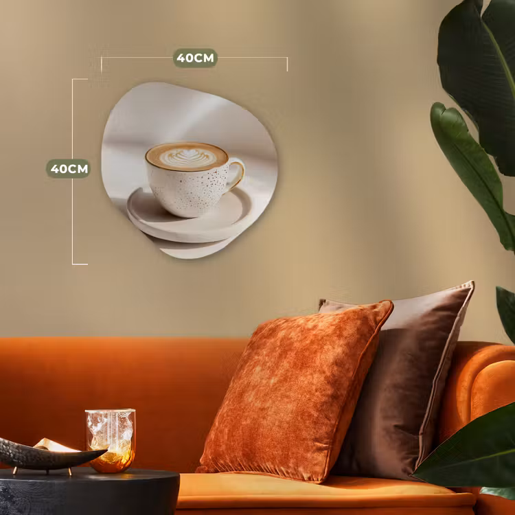 Organisch schilderij - Forex - Cappuccino - Schuim - Schotel - Beige — 4