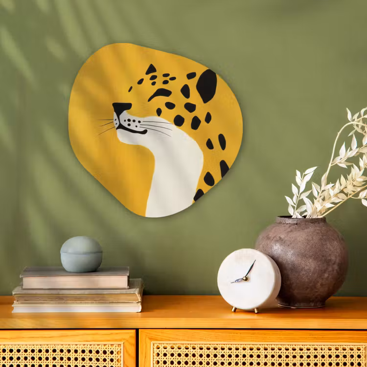 Organisch schilderij - Forex - Cheetah - Illustratie - Geel — 2
