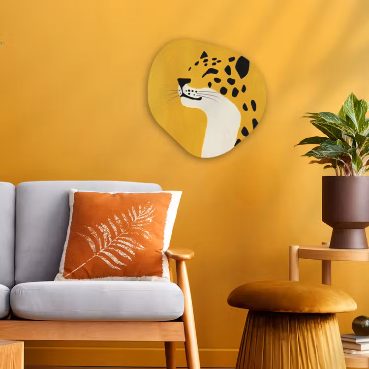 Organisch schilderij - Forex - Cheetah - Illustratie - Geel — 3