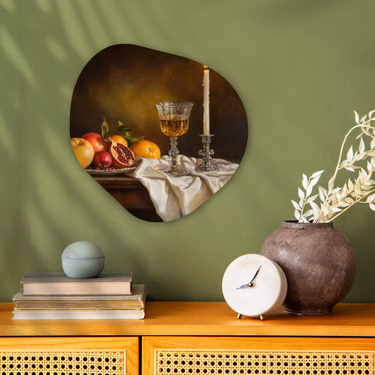 Organisch schilderij - Forex - Fruit - Stilleven - Wijn - Kaars — 2