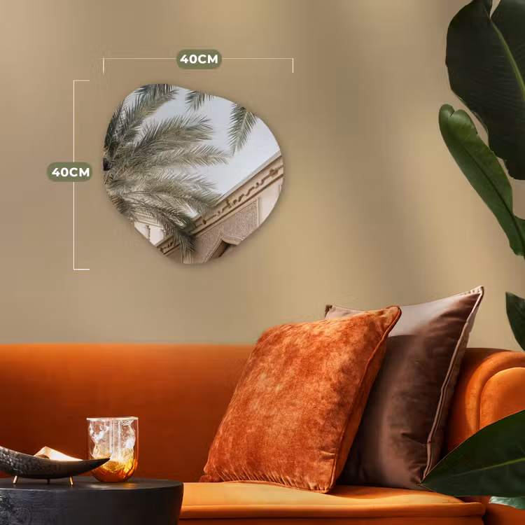 Organisch schilderij - Forex - Gebouw - Palmbomen - Beige - Zon — 4