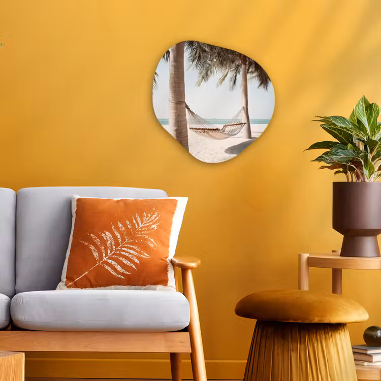 Organisch schilderij - Forex - Hangmat - Palmbomen - Strand - Zee — 3