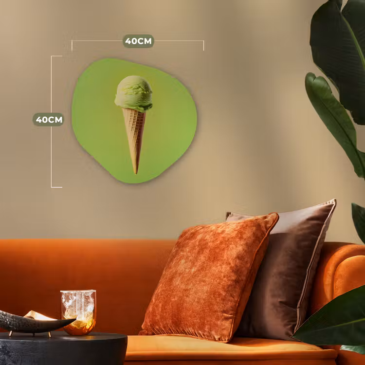 Organisch schilderij - Forex - Hoorntje - Schepijs - Groen — 4