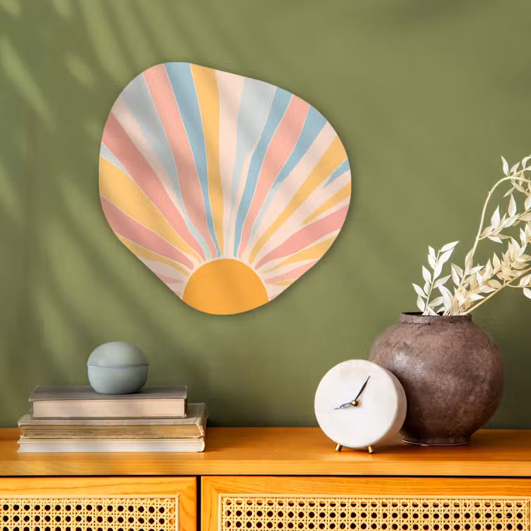 Organisch schilderij - Forex - Illustratie - Zon - Pastelkleuren — 2