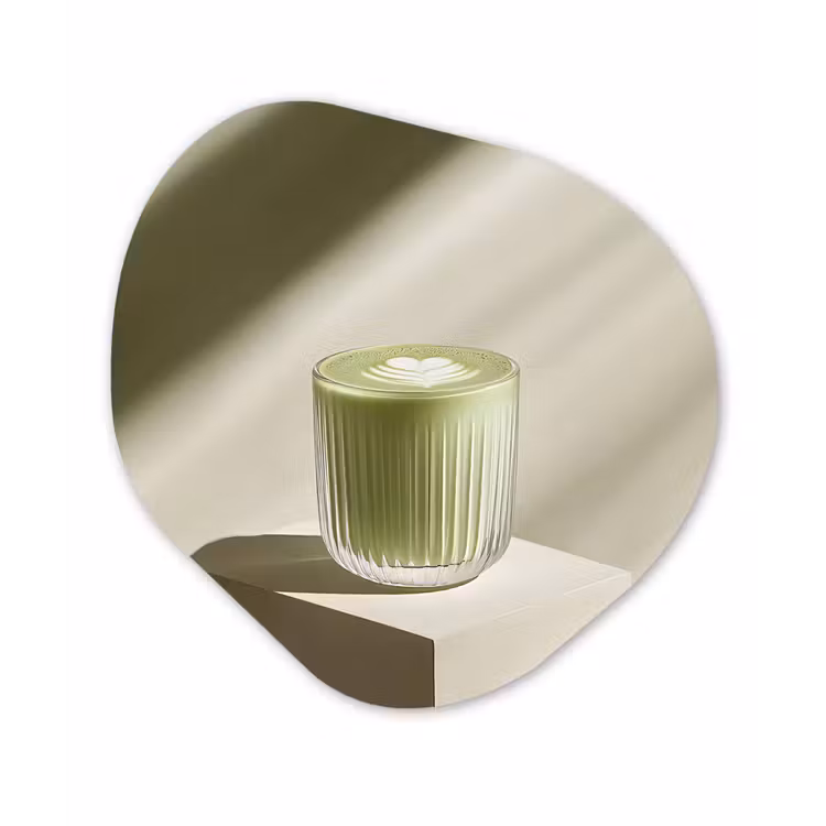 Organisch schilderij - Forex - Matcha - Glas - Groen - Minimalistisch — 1