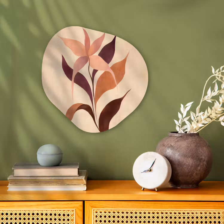 Organisch schilderij - Forex - Minimalistisch - Bloem - Bladeren - Beige — 2