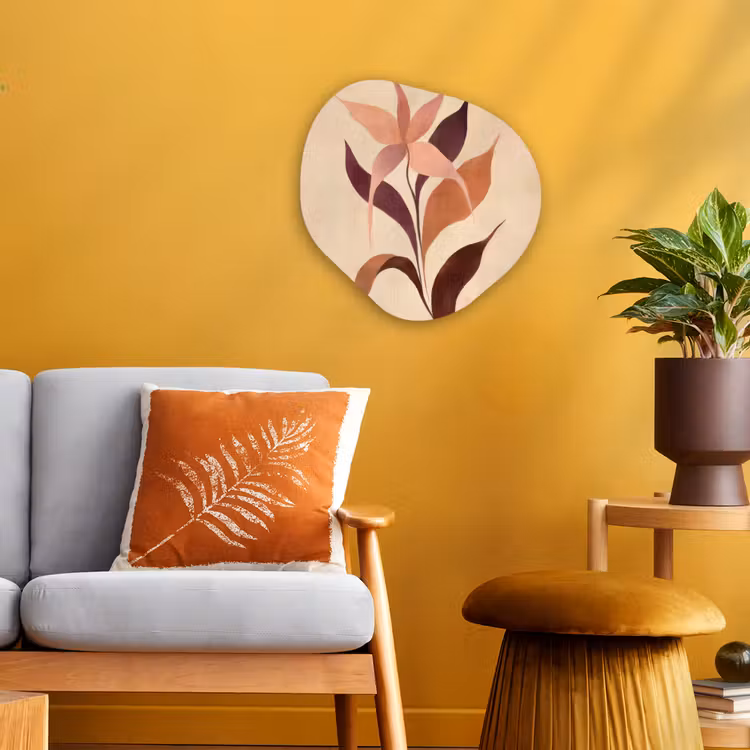 Organisch schilderij - Forex - Minimalistisch - Bloem - Bladeren - Beige — 3