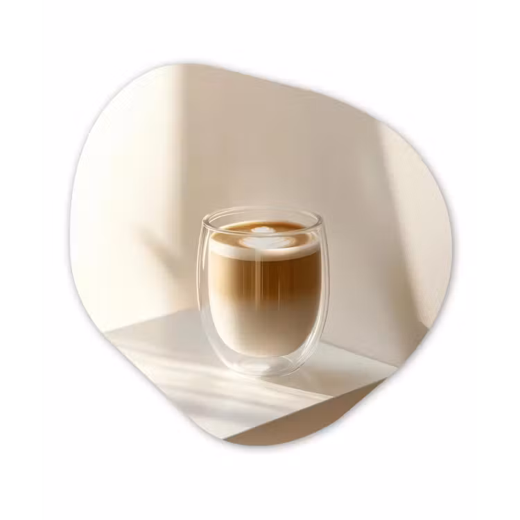 Organisch schilderij - Forex - Mok - Latte - Minimalistisch - Schaduw — 1