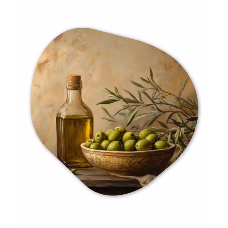 Organisch schilderij - Forex - Olijven - Stilleven - Vintage — 1