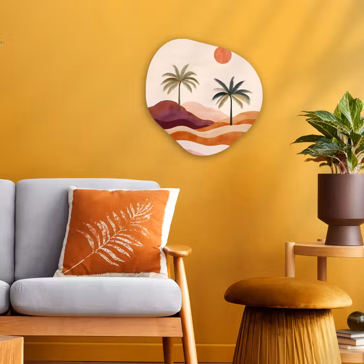 Organisch schilderij - Forex - Palmbomen - Abstract - Zon - Heuvels — 3