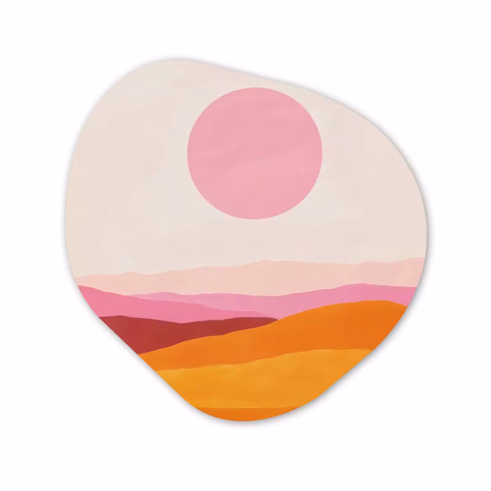 Organisch schilderij - Forex - Heuvels - Oranje - Zon - Abstract — 1