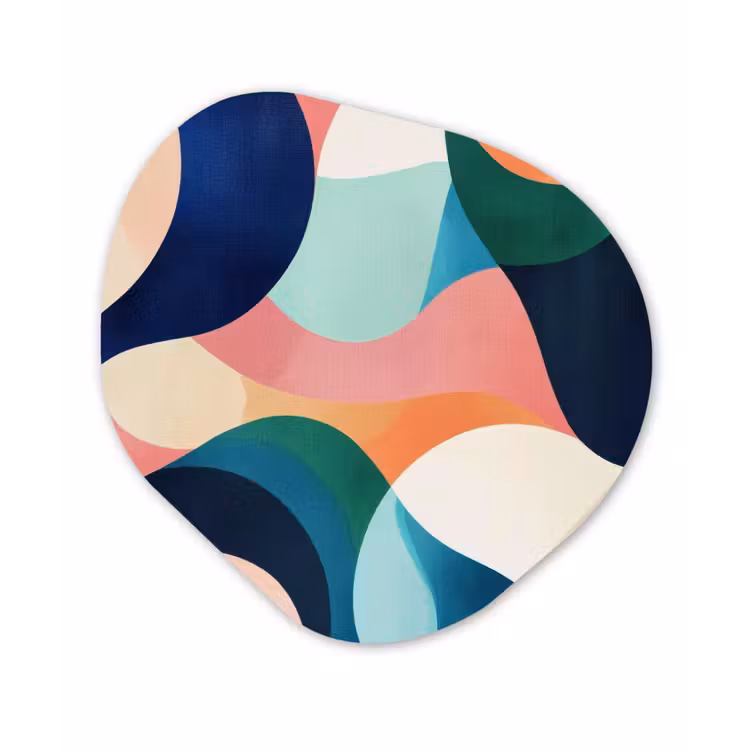 Organisch schilderij - Forex - Abstract - Blauw - Roze — 1