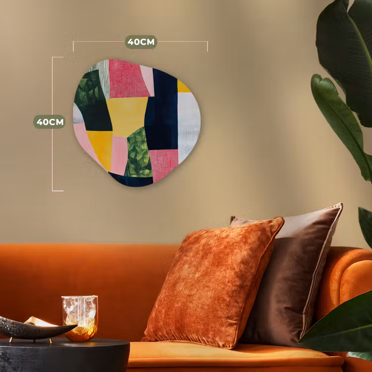 Organisch schilderij - Forex - Abstract - Roze - Lappen - Vormen - Geel — 4