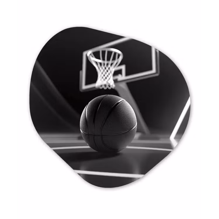 Organisch schilderij - Forex - Basketbal - Basketbalveld - Lichtlijnen — 1