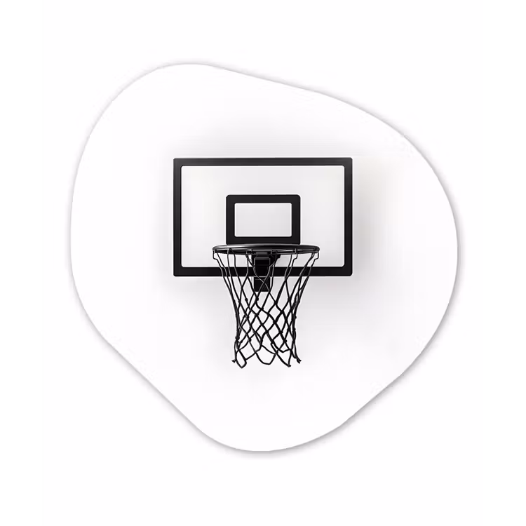 Organisch schilderij - Forex - Basketbalbord - Minimalistisch - Zwart — 1