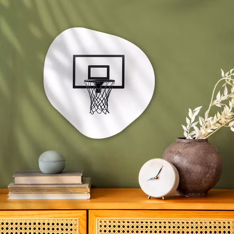 Organisch schilderij - Forex - Basketbalbord - Minimalistisch - Zwart — 2