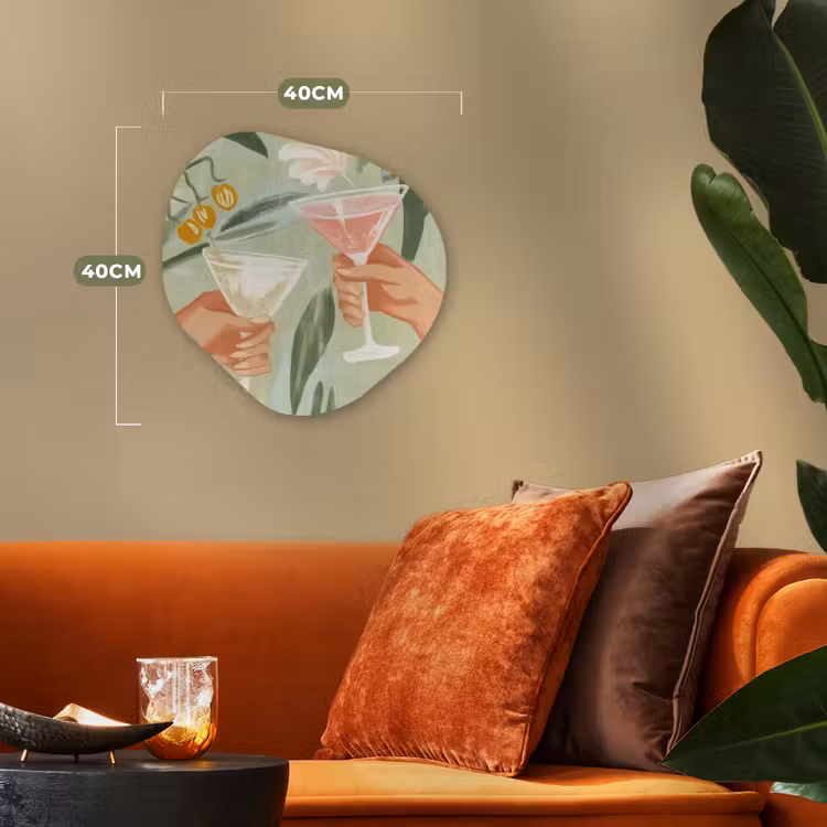 Organisch schilderij - Forex - Glazen - Proosten - Bladeren - Groen — 4