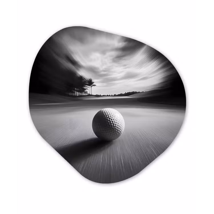 Organisch schilderij - Forex - Golfbal - Wazig - Zwart — 1