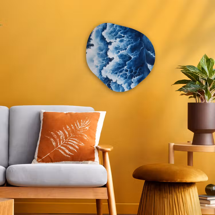 Organisch schilderij - Forex - Golven - Blauw - Schuim — 3