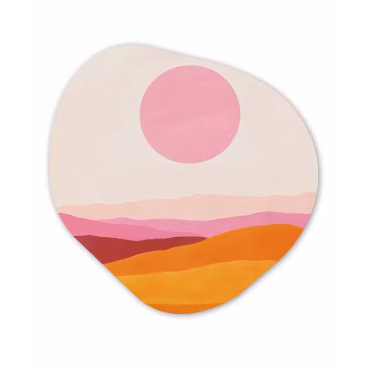 Organisch schilderij - Forex - Heuvels - Oranje - Zon - Abstract — 1