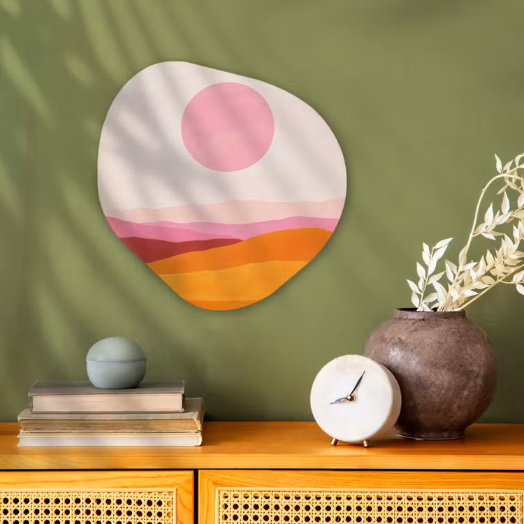 Organisch schilderij - Forex - Heuvels - Oranje - Zon - Abstract — 2