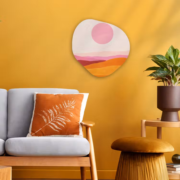 Organisch schilderij - Forex - Heuvels - Oranje - Zon - Abstract — 3