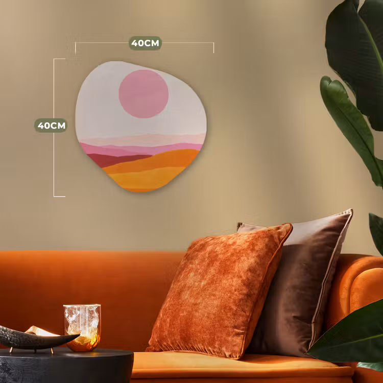 Organisch schilderij - Forex - Heuvels - Oranje - Zon - Abstract — 4