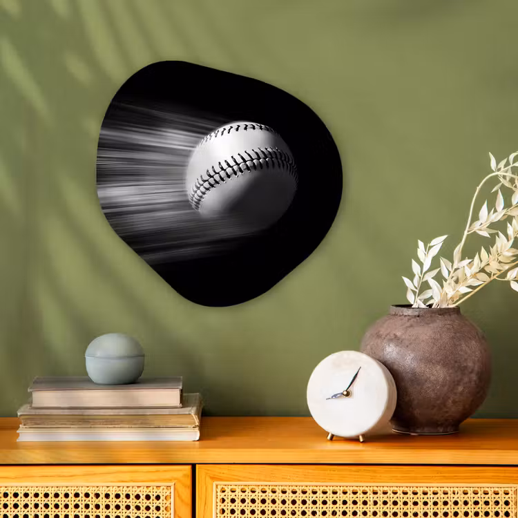 Organisch schilderij - Forex - Honkbal - Wit - Vliegt — 2
