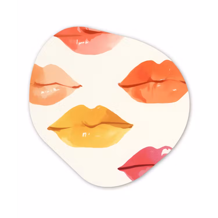 Organisch schilderij - Forex - Lippen - Kleurrijk - Glanzend — 1