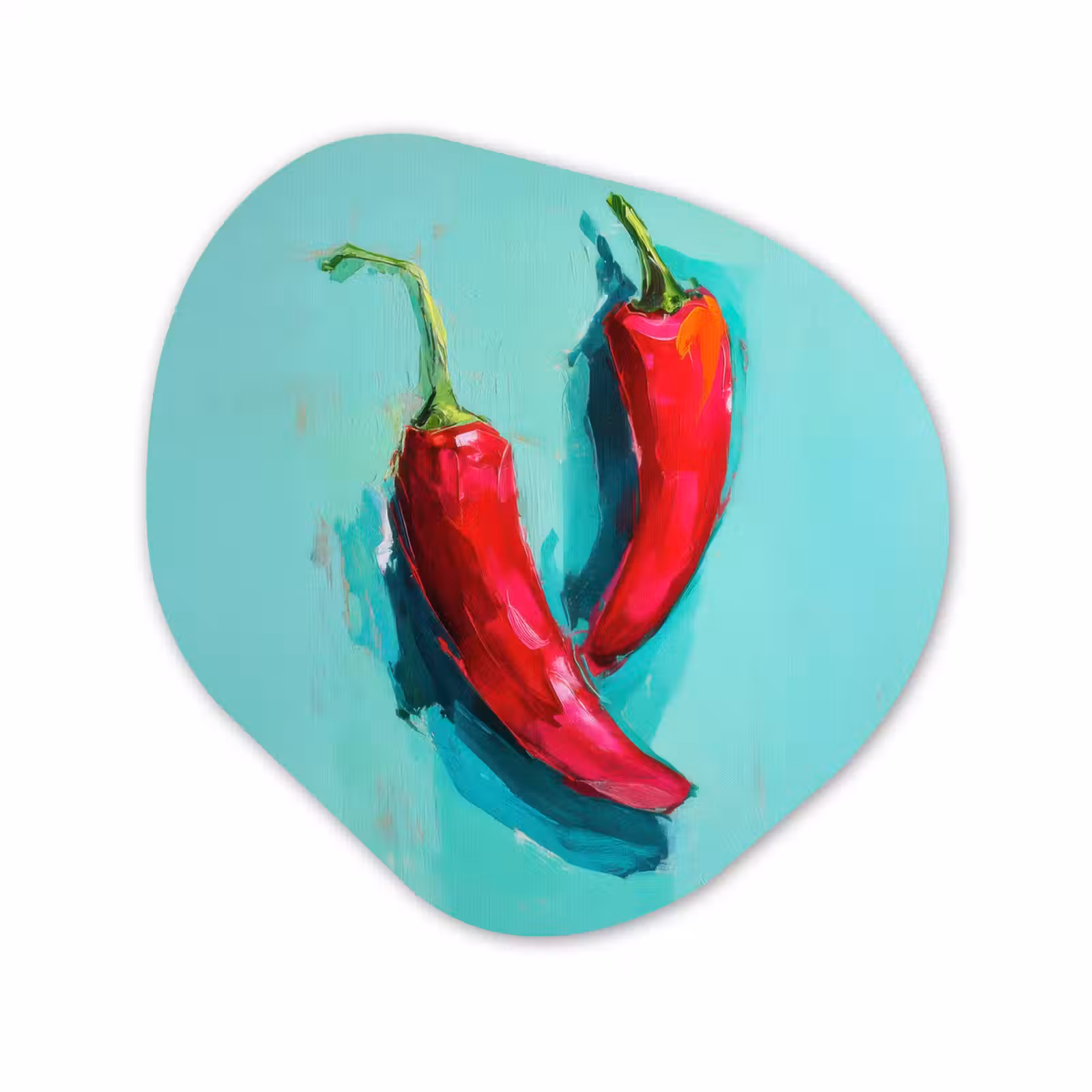 Organisch schilderij - Forex - Chilipepers - Geverfd - Rood — 1