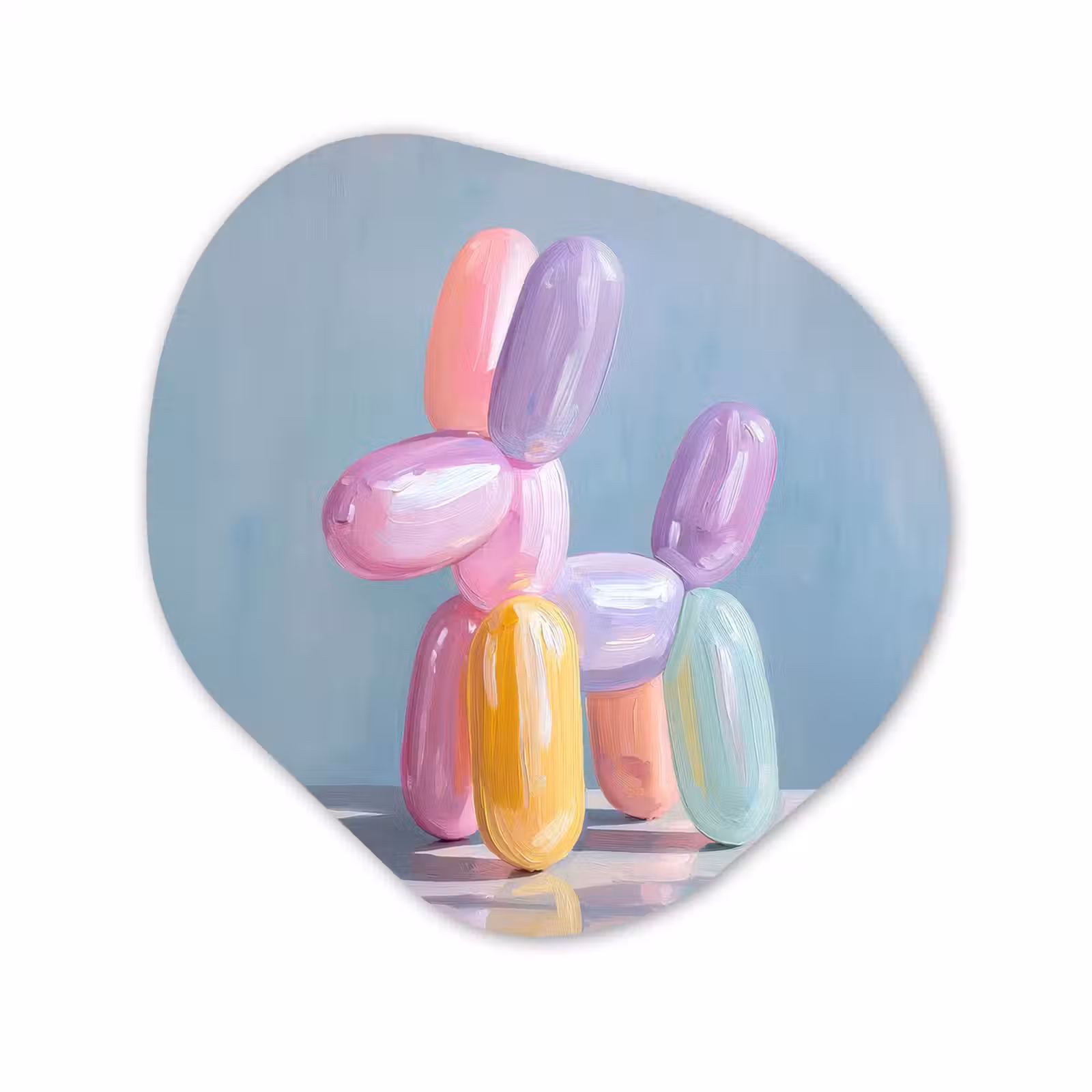 Organisch schilderij - Forex - Dier - Ballon - Pasteltinten - Glanzend — 1