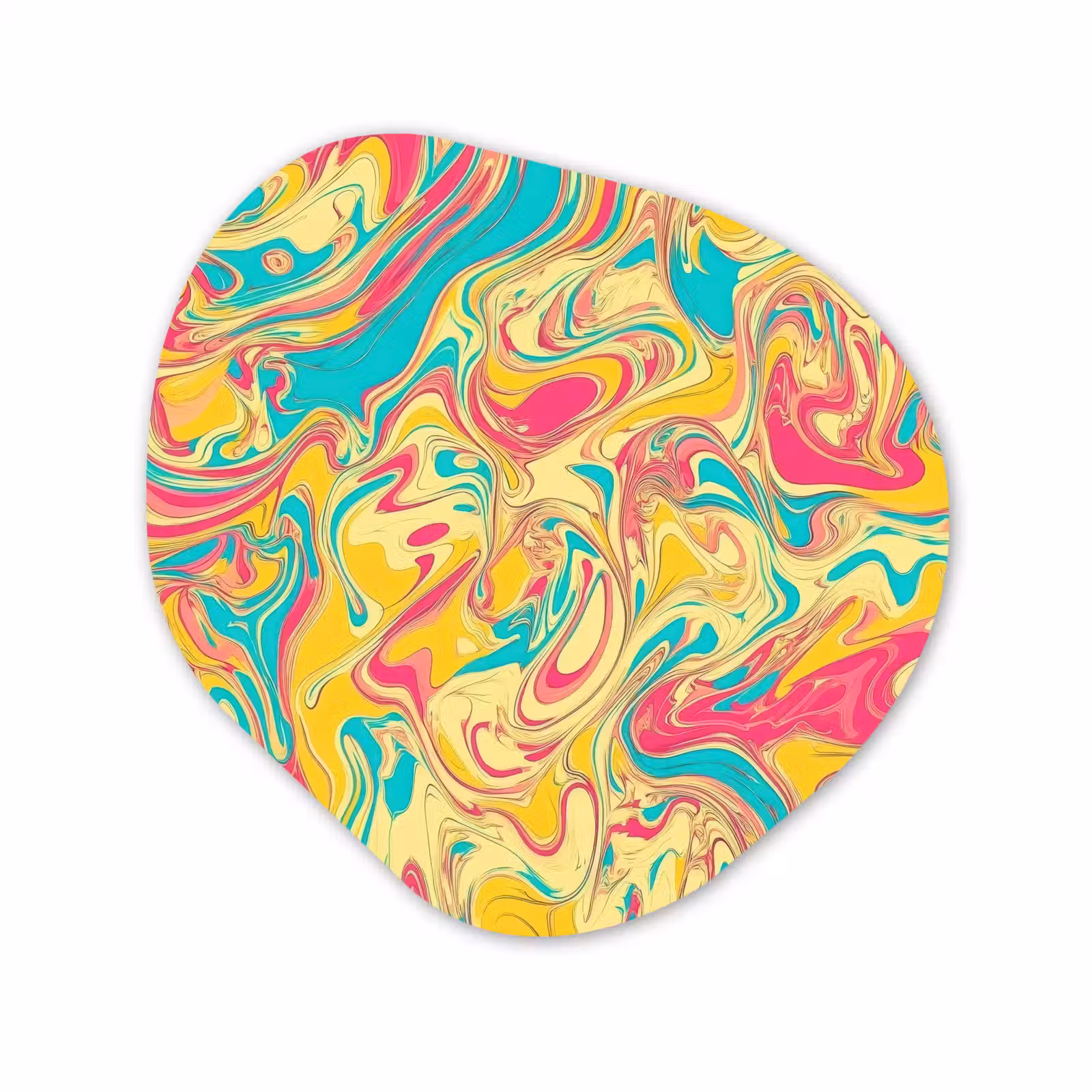 Organisch schilderij - Forex - Geel - Roze - Blauw - Retro — 1