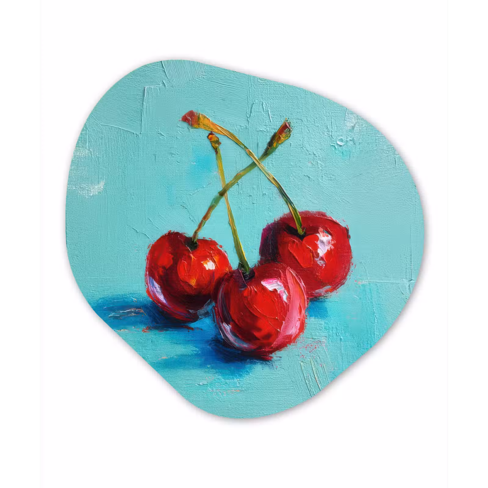 Organisch schilderij - Forex - Kersen - Rood - Drie - Geverfd — 1