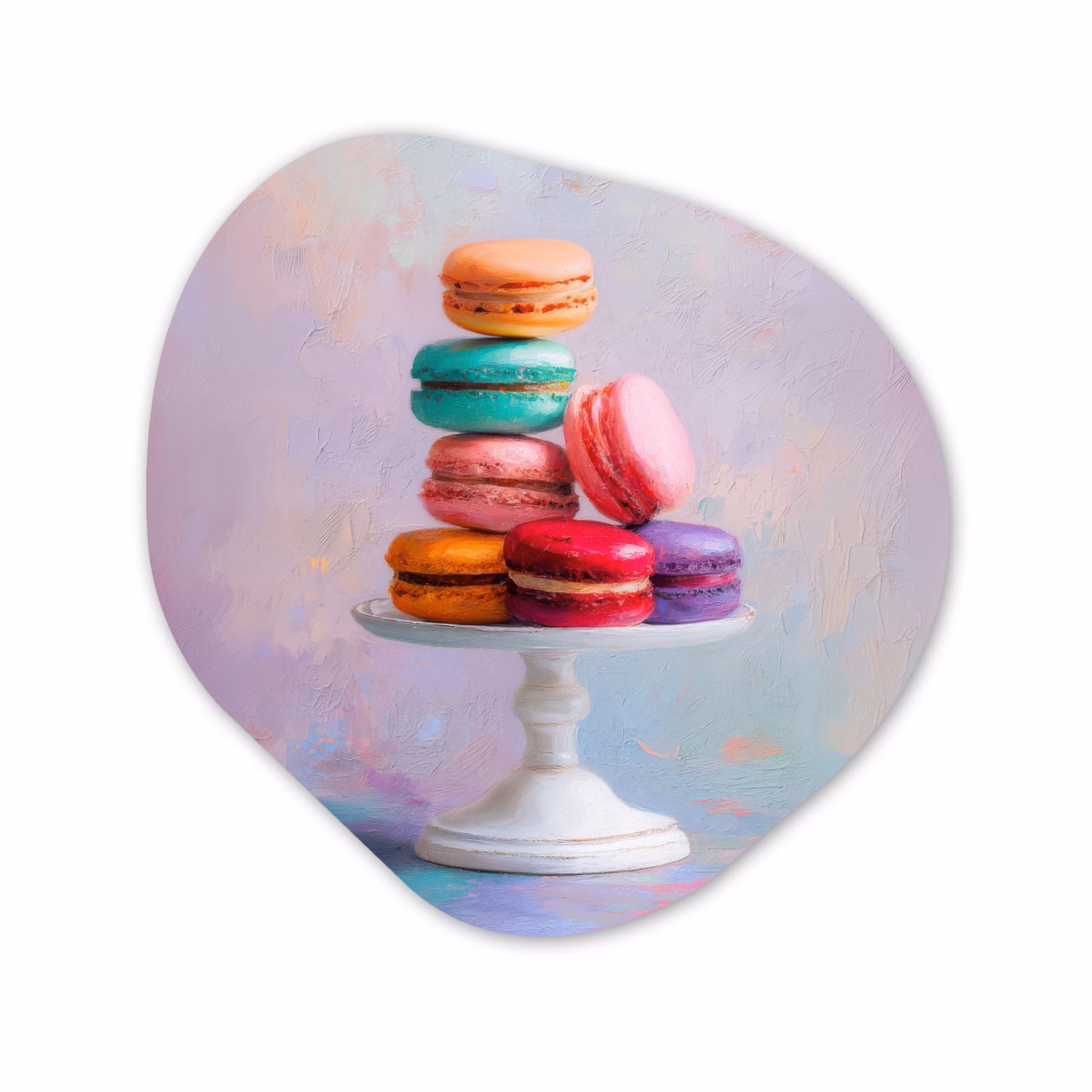 Organisch schilderij - Forex - Macarons - Schaal - Pastel - Kleurrijk — 1