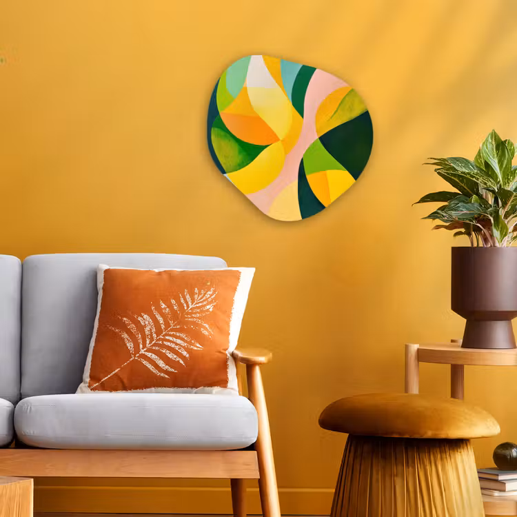 Organisch schilderij - Forex - Abstract - Geel - Roze - Groen — 3