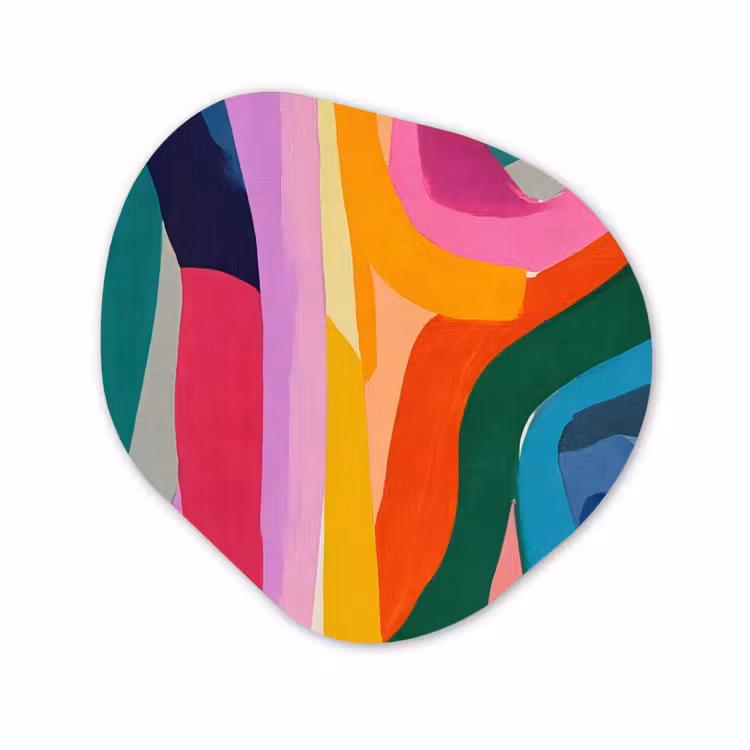 Organisch schilderij - Forex - Abstract - Kleurrijk - Golven - Lijnen — 1
