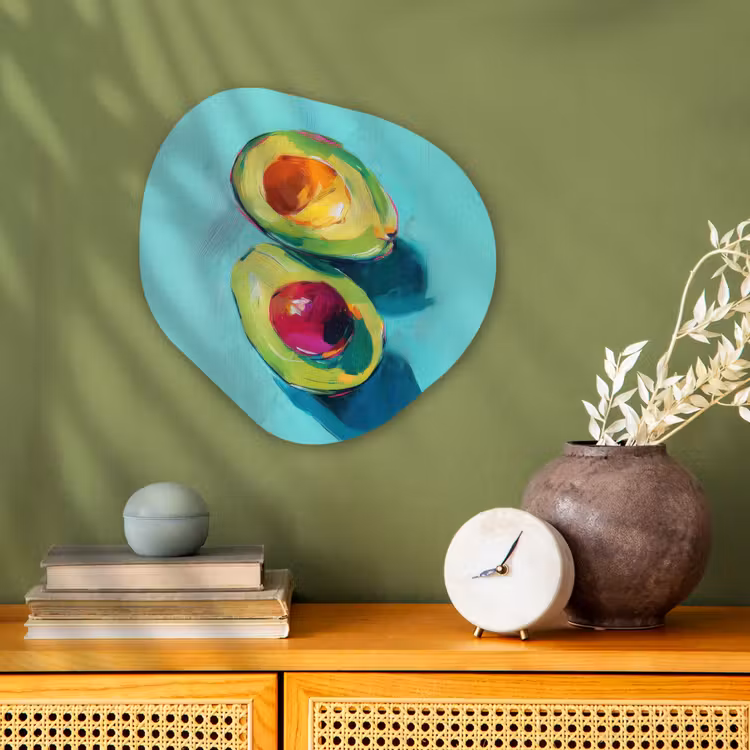 Organisch schilderij - Forex - Avocado - Groen - Pit - Schaduw — 2