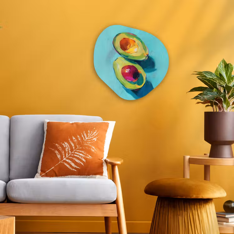 Organisch schilderij - Forex - Avocado - Groen - Pit - Schaduw — 3