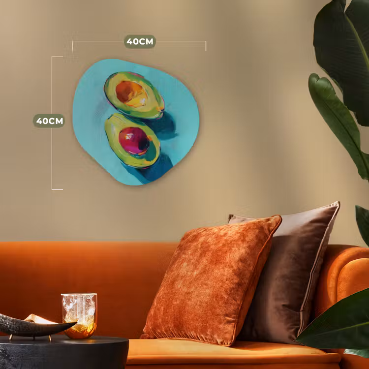 Organisch schilderij - Forex - Avocado - Groen - Pit - Schaduw — 4