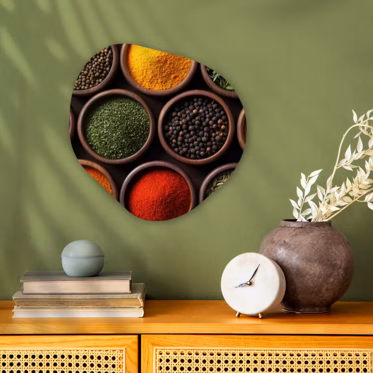 Organisch schilderij - Forex - Bakjes - Hout - Kruiden - Kleurrijk — 2