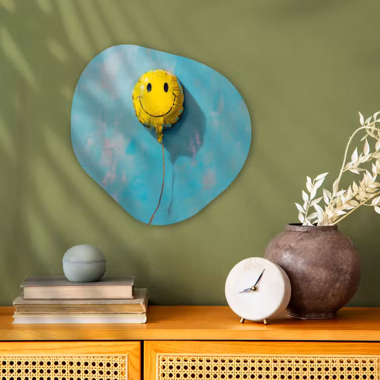 Organisch schilderij - Forex - Ballon - Geel - Smiley — 2