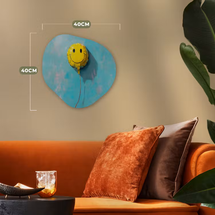 Organisch schilderij - Forex - Ballon - Geel - Smiley — 4